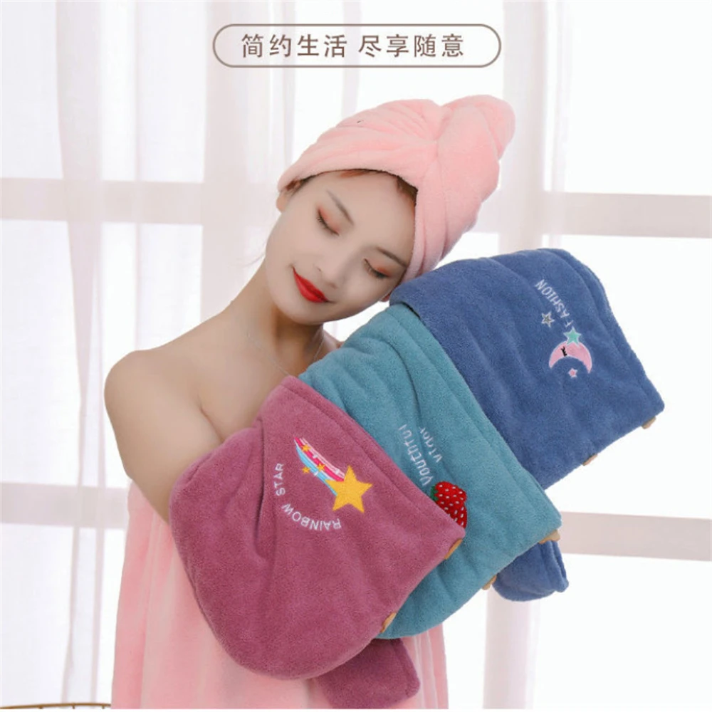 

Hair Dry Towels for Girls Bathroom Shower Cap Microfiber Towels to Dry Hair Quick Dry Hair Turban Towels Anti Frizz Dry Hair
