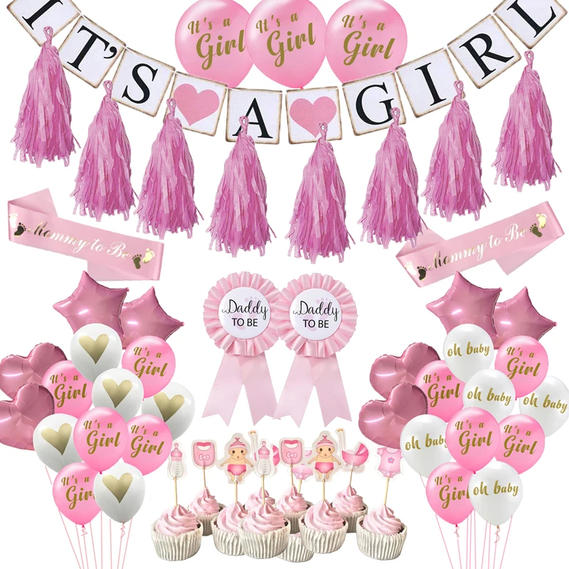

Baby Shower Girl Boy Decoration It's A Boy It's A Girl Banner Oh Baby Balloons Gender Reveal Kids Birthday Party Decor Supplies