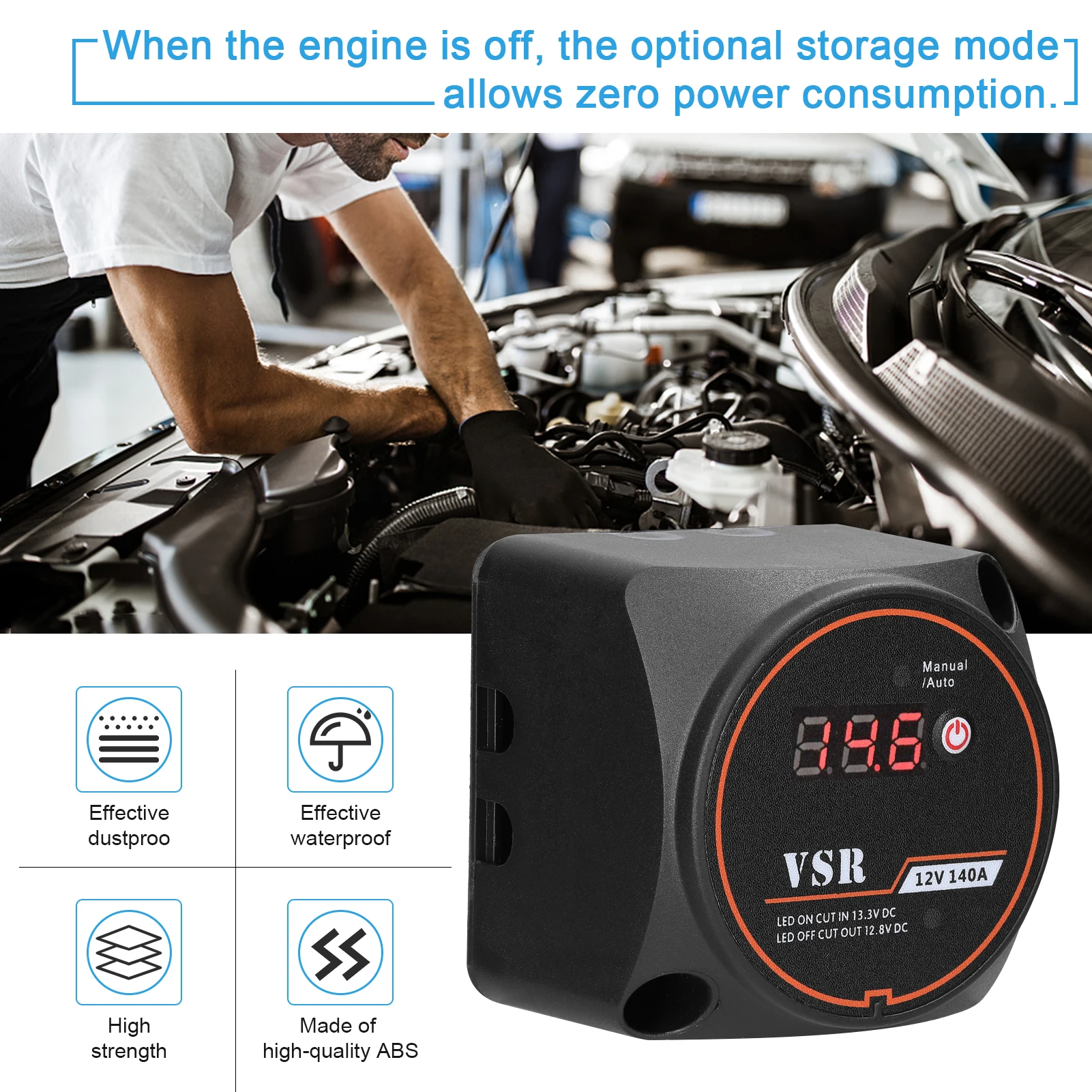 Регулятор изоляции аккумулятора 12 В 140 а с цифровым дисплеем |