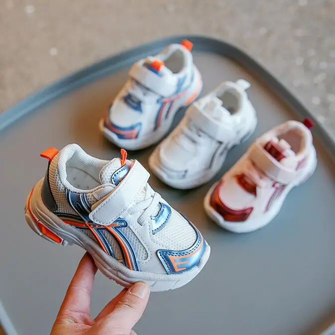 

Детская модная разноцветная обувь для мальчиков Корейская версия кроссовки с крючком для девочек легкие повседневные кроссовки на мягкой ...