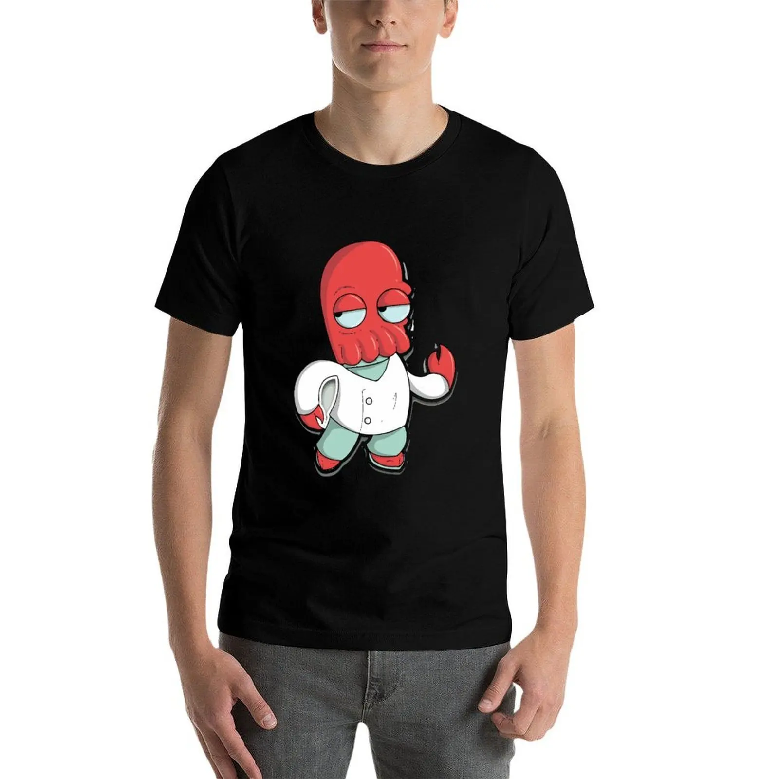 Фото Футболка zoidberg merch, базовая футболка из смесового хлопка с короткими рукавами №4