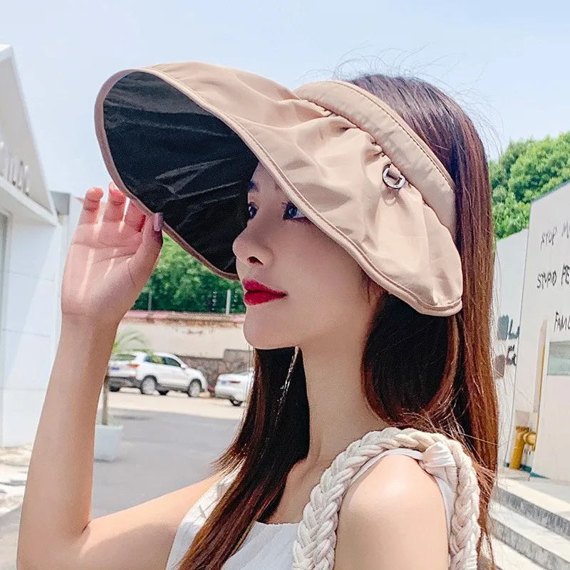 

Sunscreen Hat Women's Anti-ultraviolet Summer Face-shading Beach Sunshade Hat Cycling Empty Sun Hat 2023New beach hat