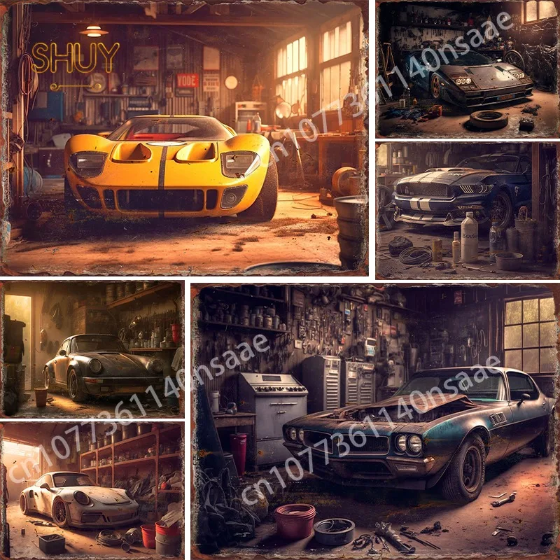 

Cars Horizontal Vintage Metal Tin Sign Retro Room Decoration Accessories Vehicle Poster Club Bar Cafe Garage Iron Plate Decor