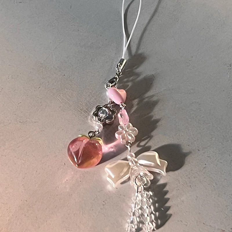 Милый сладкий персиковый подвеска-подвеска из бисера для телефона CCD камера