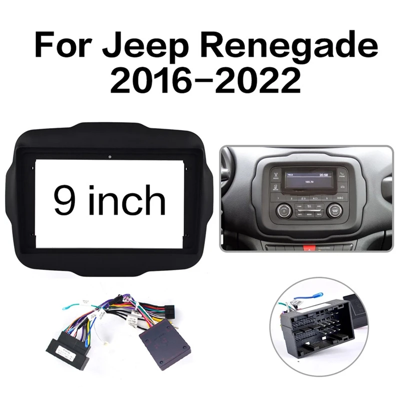 

9-дюймовый автомобильный рама Android с расширенным can-шиной для Jeep Renegade 2016-2022 2 Din автомобильный DVD-навигатор крышка внутренняя рамка