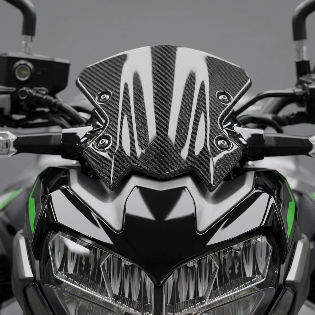Фото Облегченная карбоновая накладка на ветровое стекло для Kawasaki Z900 2017-2023 №5