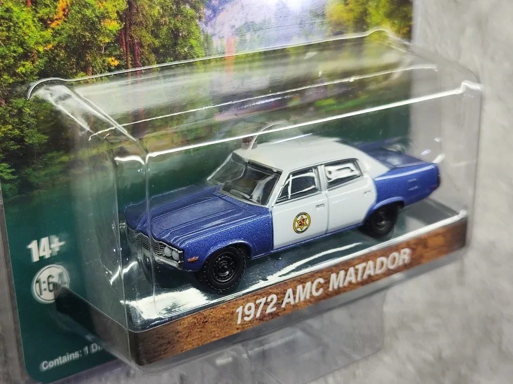 GreenLight 1/64 строительные игрушки 1972 AMC MATADOR, полиция, Литые металлические модели автомобилей, игрушки для подарка, детей, коллекция