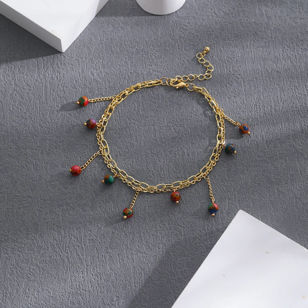 

New Natural Stone Simple Light Luxury Personality Ladies Ankle Anklet For Women Pendant Gift Jewelry Factory Direct Sales