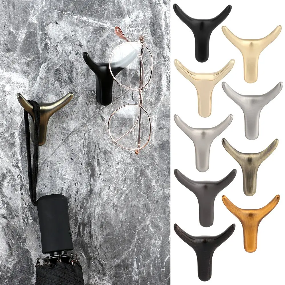 

Durable Nordic Style Bedroom Closet Coat Hooks Horn Wall Hanging Wall-Mounted Creative Ox Keys Rack Bull Head Hook
