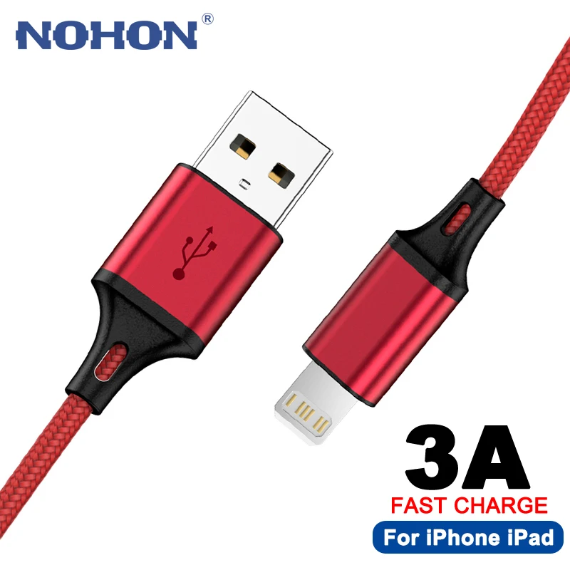 

USB-кабель Nohon для iPhone 12, 11, 13 Pro, Xs Max, X, 6, 6s, 7, 8 Plus, iPad, шнур для быстрой зарядки и передачи данных, оригинальный свинцовый шнур для зарядного устро...