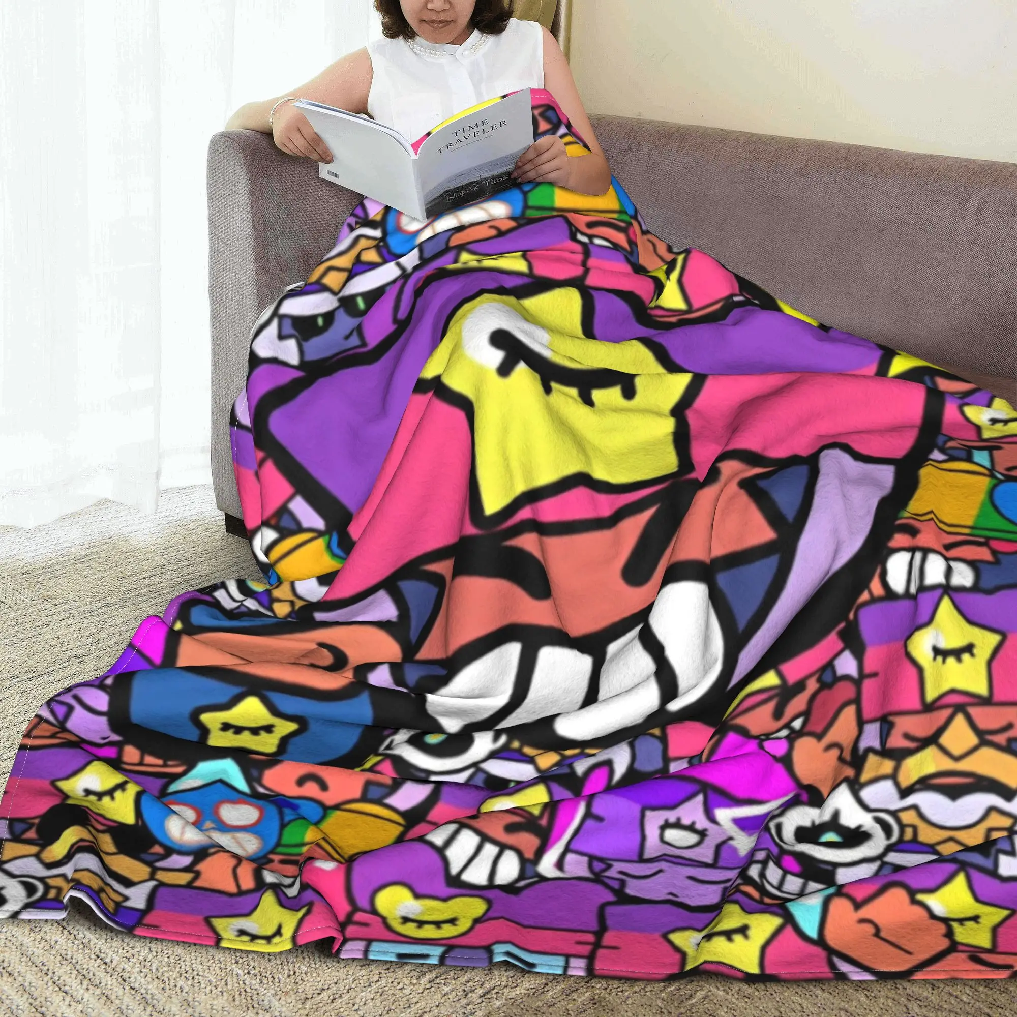 Braws-Star Print Blanket For Men Women Super Soft Cozy Throw Blankets for Living Room 50x60 Inches Multiple Sizes