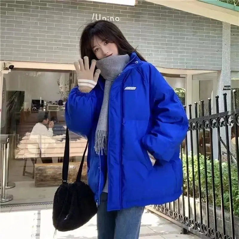 New Winter Women's Casual Plus Size Cotton Coat Korean Fashion Loose Slimming Thickened Down Jacket Women's Solid Color Coat