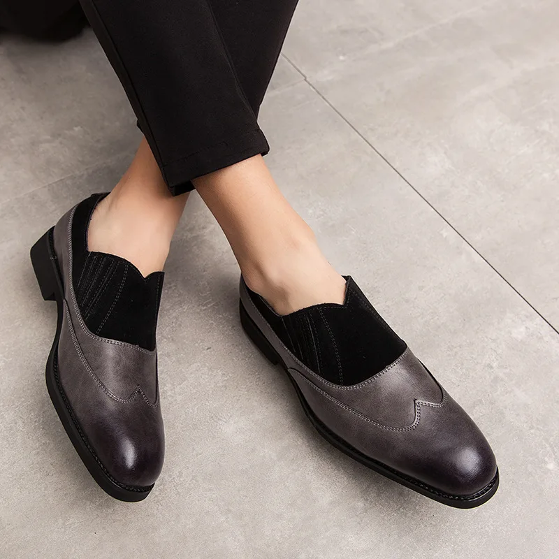 

Men's Leather Shoes Casual Slip-on Pumps Oxfords Comfort Business Loafers 38-48