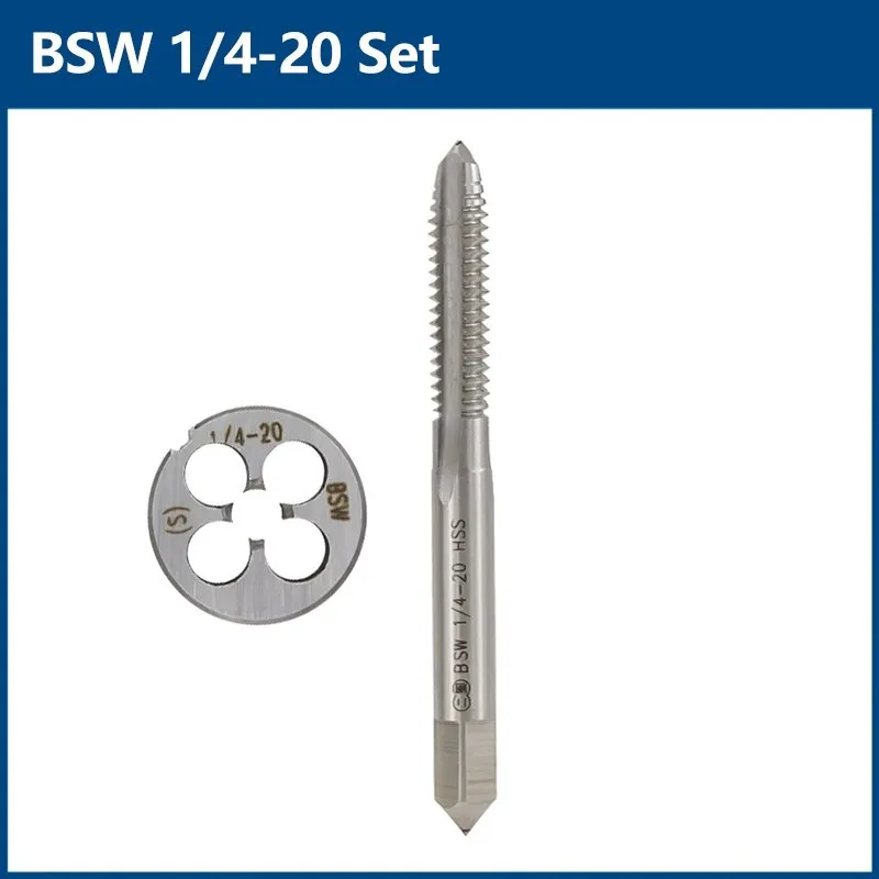 

Набор метчиков и плашек xcan BSW 5/32-32 3/16-24 1/4-20 5/16-18 1/2-12 5/8-11