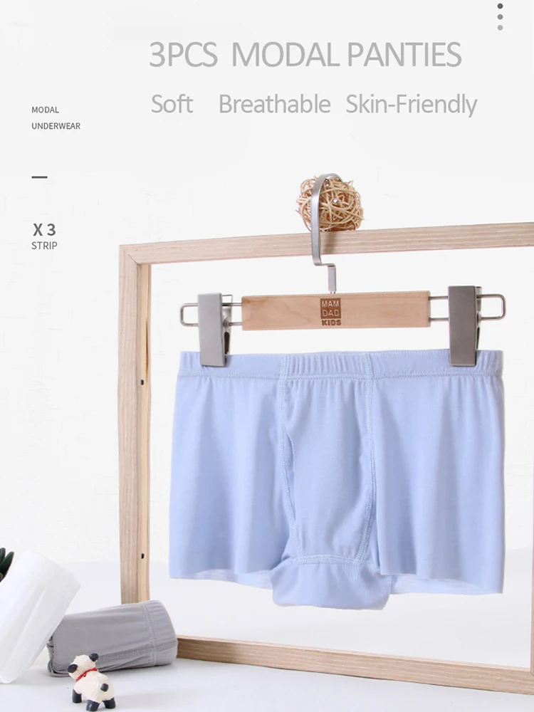 Нижнее белье из модала для мальчиков 3 шт./лот детские шорты трусы боксеры