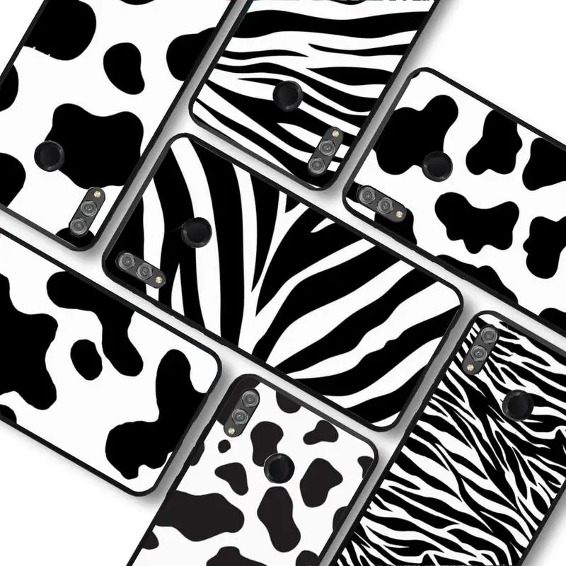 

Black and white Dalmatian Cow zebra texture Phone Case For Huawei honor 10 Lite 10i 20 8x for view 9 lite V30 9x pro Back Coque