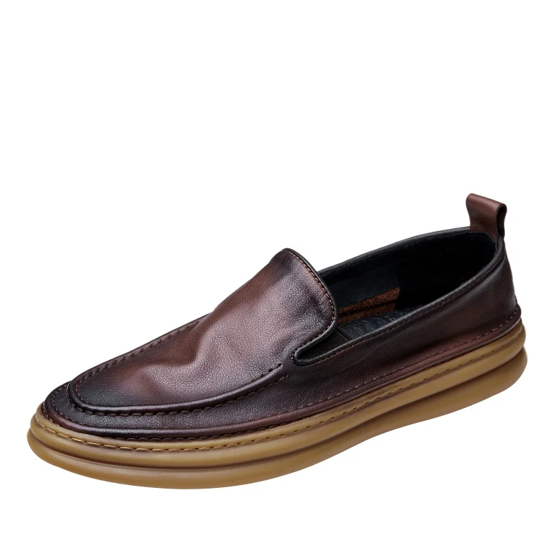 

Men's Shoes New Beanie Shoes Genuine Leather Men's British Style Casual All-match Soft Leather Breathable Comfortable Shoes Male