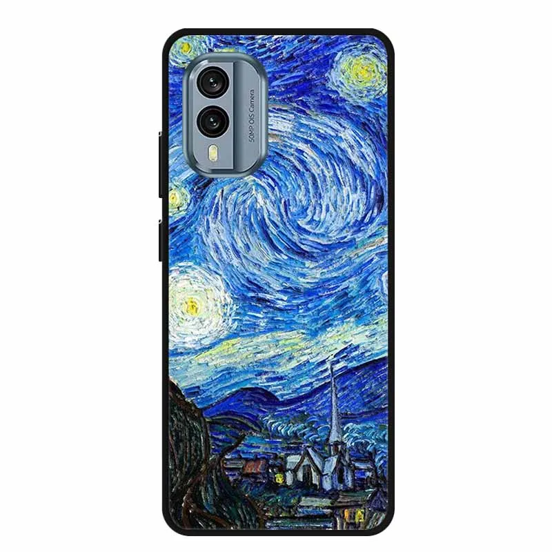 Фото Чехол с 3D тиснением для Nokia X30, чехол с рельефным цветком, черный силиконовый мягкий чехол для Nokia G400 G60 C31 G11 Plus C21 Plus G21 №3