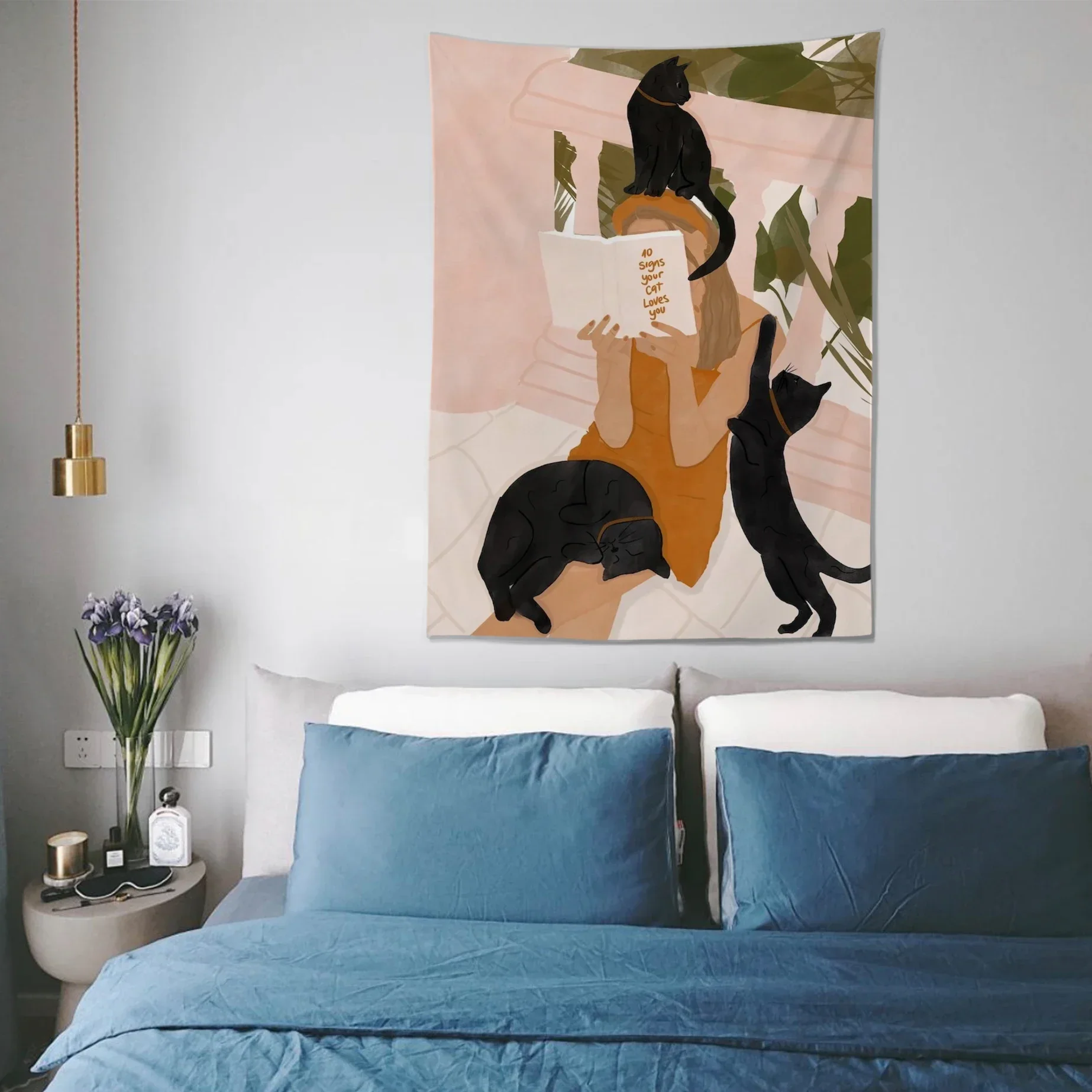 Богемный эстетический декор для комнаты иллюстрация гобелен настенный