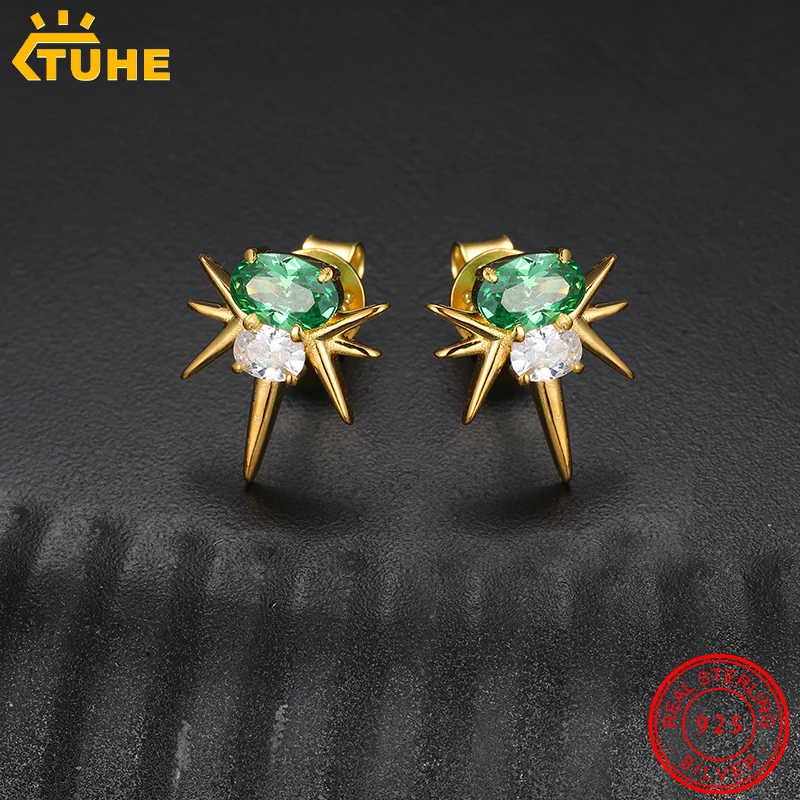 Женские и мужские серьги-гвоздики из серебра 925 пробы с блестящим кубическим