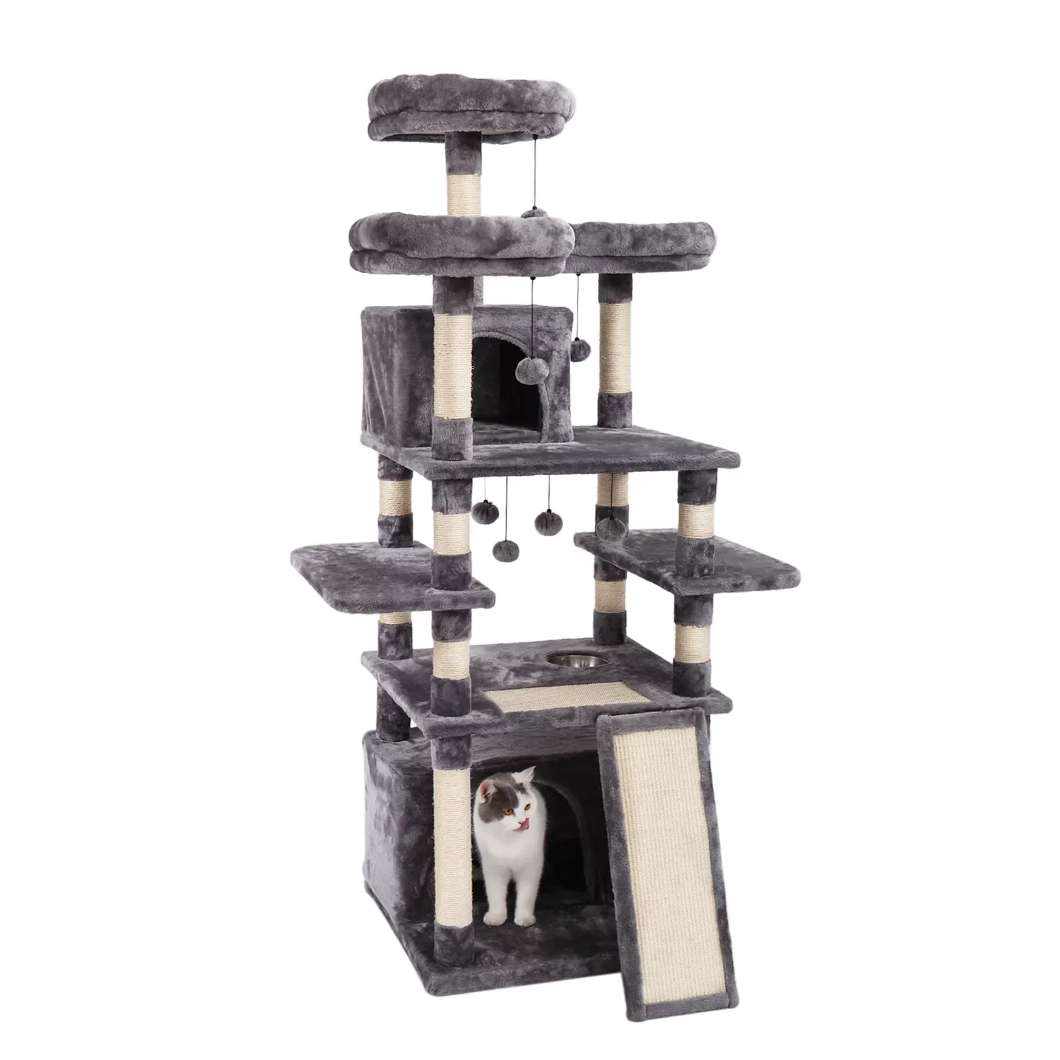 

Luxury Pet Cat Tree House Condo Furniture Multi-Layer Cat Tree with Ladder Toy Sisal Scratching Post for Cat Climbing JumpingToy