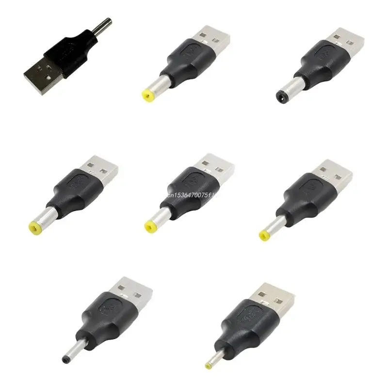 

USB Male to 2.5/3.0/3.5/4.0/4.8/5.5mm Charging Convertor Adapter Connector 4.6cm Dropship