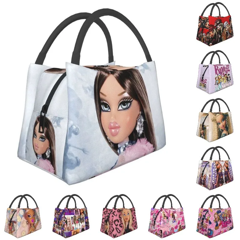 Custom Bratz Rock Angelz Lunch Bag Women Warm Cooler Insulated Lunch Boxes for Office Travel Fruit Fresh Storage Bag