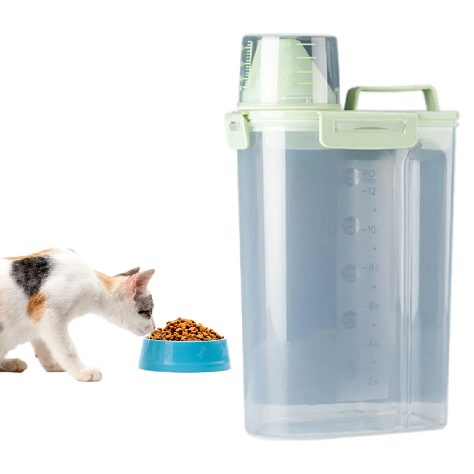 

Контейнер для хранения собачьего еды, контейнер для сухого еды с мерной чашкой, портативный диспенсер для кошачьего еды с мерной чашкой, про...