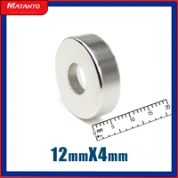 10203050100150pcs 12x4 4 round search magnet 124 hole 4mm countersunk neodymium permanent magnets strong 12x4 4mm 124 4