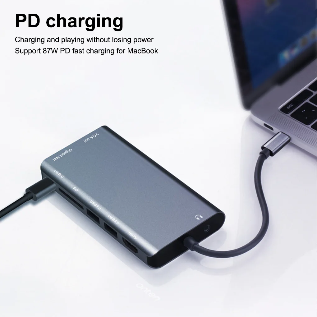 

Разветвитель USB C со штекером 3,5 мм, адаптер RJ45, док-станция для ноутбука, замена для MacBook, 12 дюймов, 2020, USB 2,0