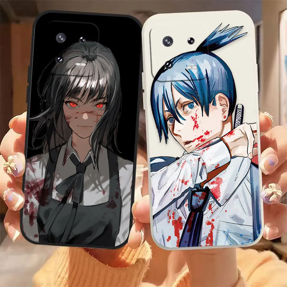 

Hot Blooded Anime Chainsaw Man Phone Case For Xiaomi 13 12 12T 12S 11 11T 10 10S 9 8 Pro Ultra Lite Silicone Case Funda Shell