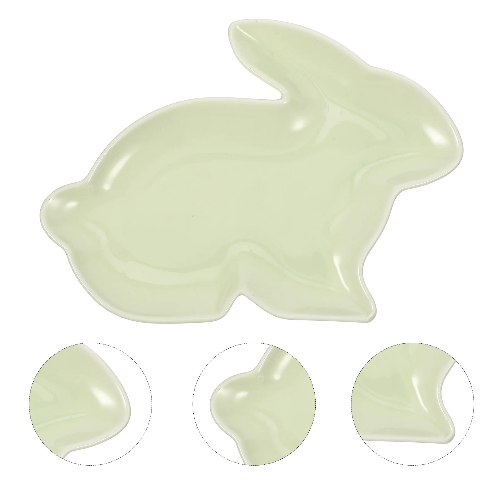 

Adorable Cartoon Rabbit Centerpiece Serving Desktop Plate Ornament Jewelry Storage Tray Plate Decor Candy Tray