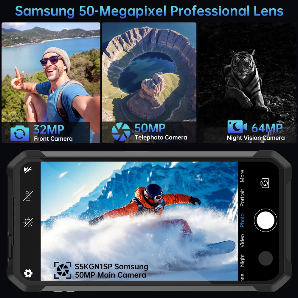 Фото Unihertz by 8849 Tank 4 Pro 5G телефон со встроенным проектором 720P, процессором Dimensity 8300, 16 ГБ/18 ГБ памяти, 3K AMOLED экраном, батареей 11600 мАч, защитой IP68/IP69. №5