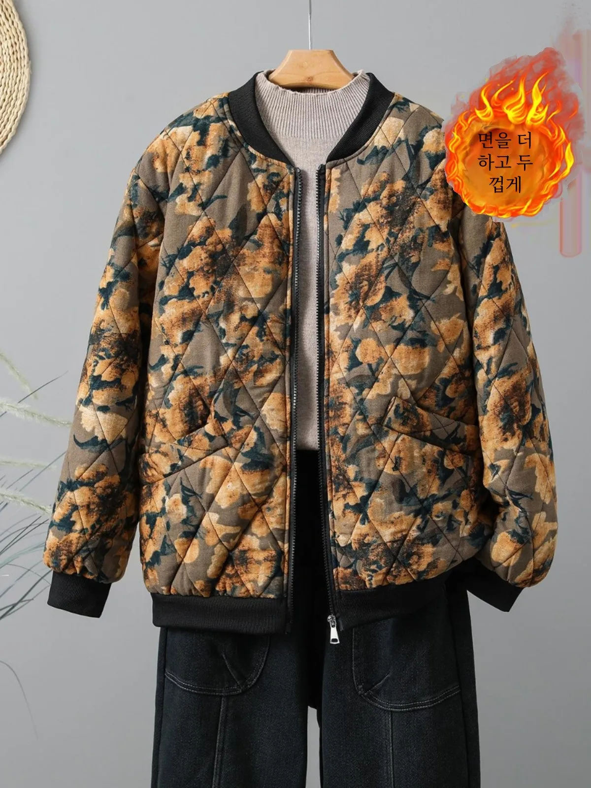 2024 новая свободная женская корейская бейсбольная форма с цветочным принтом