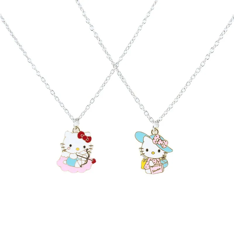 

Sanrio мультфильм Hello Kitty ожерелье креативный милый дизайн девушка Сердце Kawaii аниме Kt Cat Милая Подвеска девушка друг подарок на день рождения