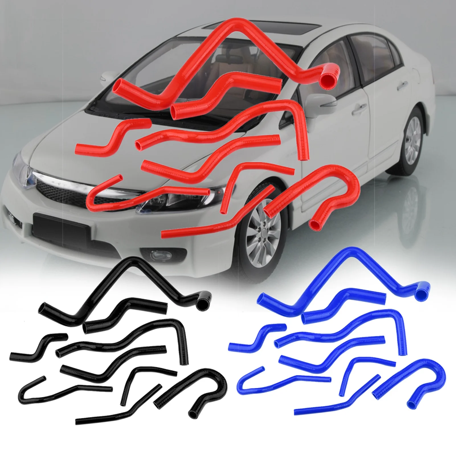 Фото Комплект шлангов радиатора для Civic D15 D16 SOHC EG/EK 1992 ‑ 2000, 9 шт. №5