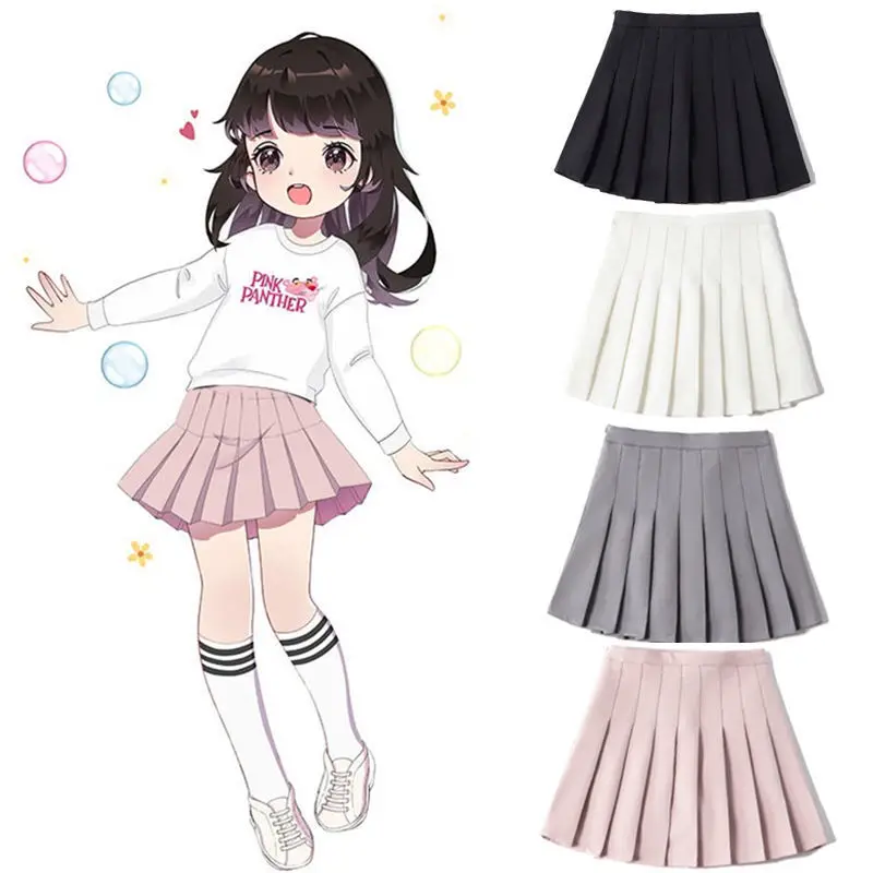

Summer New Kids Girls' Solid Color Pleated Casual Dance Short Skirt Children Clothing Fashion Korean Foreign Princess Skirts X25