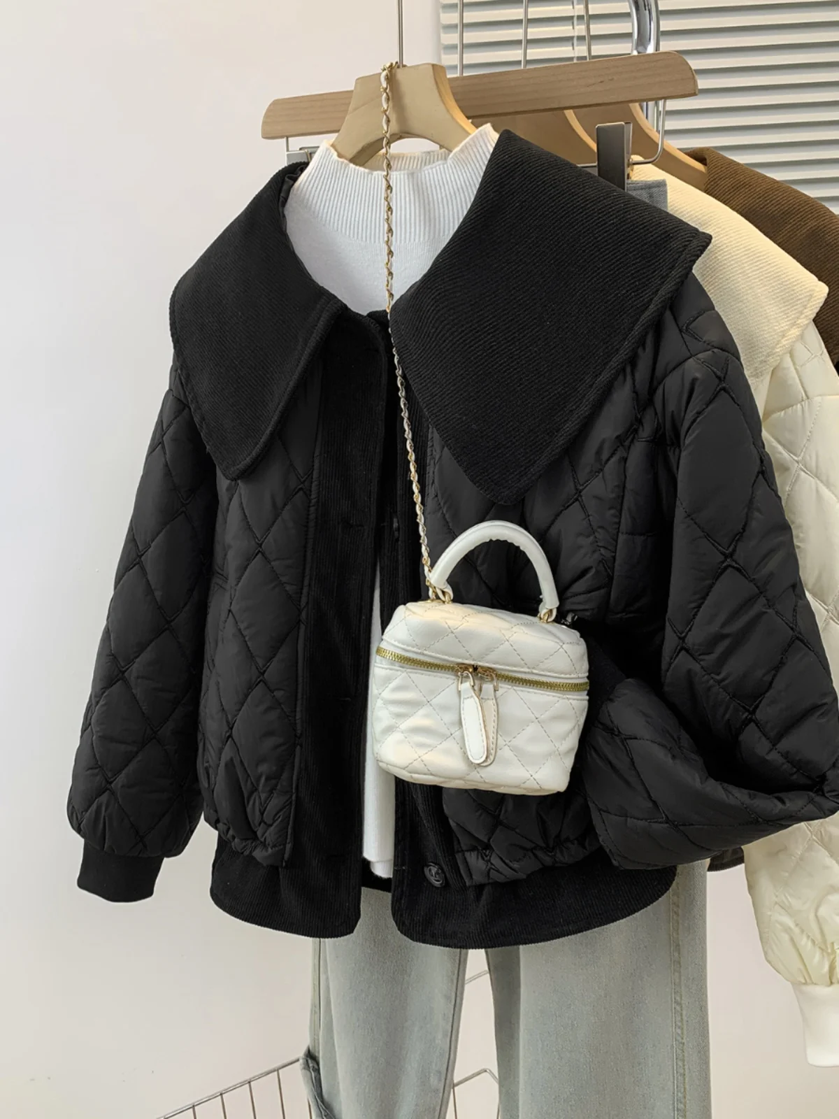 Корейская куртка больших размеров с воротником для куклы на хлопковой подкладке