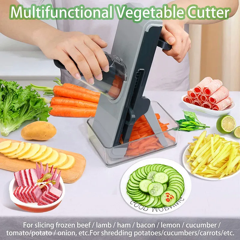 Kitchen Accessories Mandoline Slicer, ONCE FOR ALL Vegetable Slice, Food Chopper,Meat Cutter,Dicer Fruit,French Fry Dropshipping