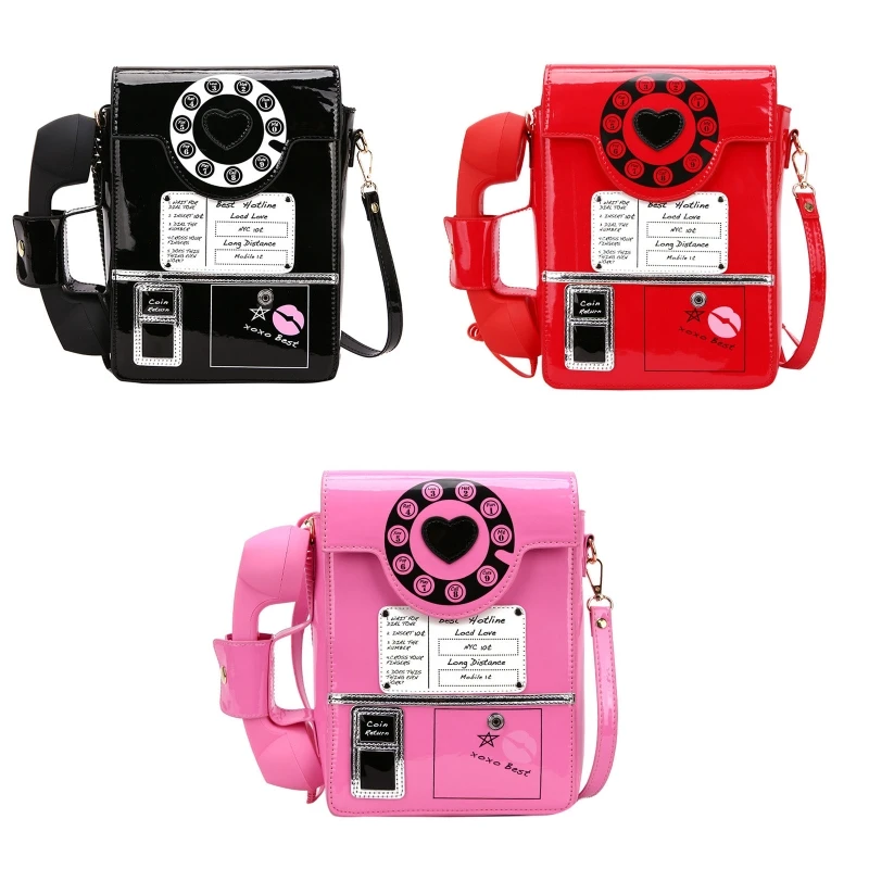 

Women Telephone Shaped Handbag and Purses Retro Phone Top-Handle Shoulder Bags Crossbody Adjustable Strap for Girls Gift