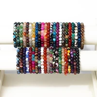 natural stone agates beads bracelet for women men 6 8mm chakra beads bangles quartz yoga healing bracelets men reiki jewelry new