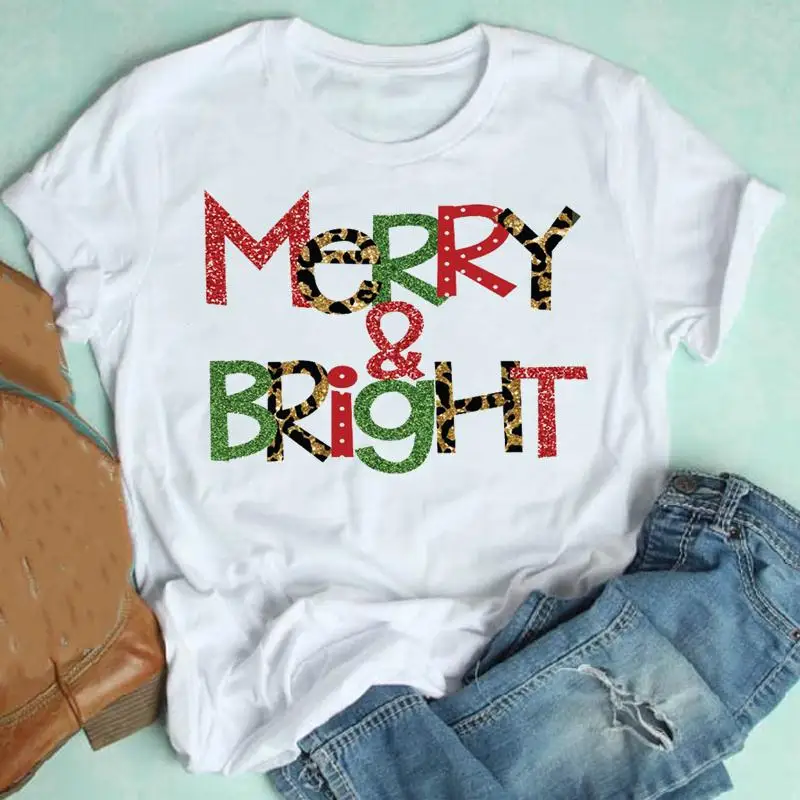 

Short Sleeve Letters Cute Women Merry Christmas New Year Lady Fashion Tshirt Graphic Shirt T Pretty Nice Top Tee T-shirt