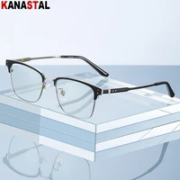 men pure titanium square eyeglasses frame male business eyewear optical blue light blocking myopia prescription reading glasses