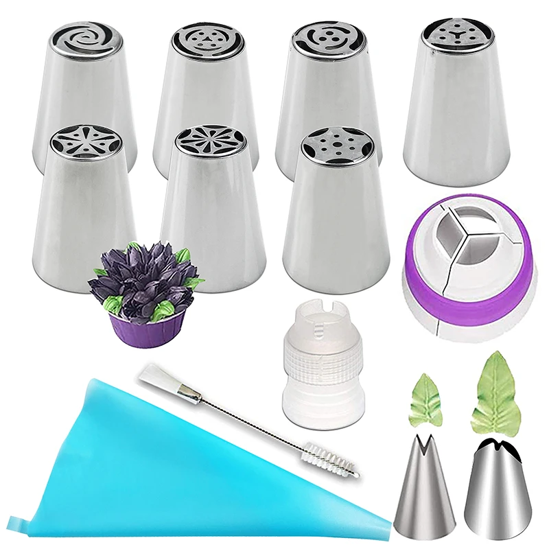 Cake Decorating Tool Russian Icing Piping Pastry Nozzles for Cakes Fondant Decor Confectionery Flower Cream Baking Supplies Set |