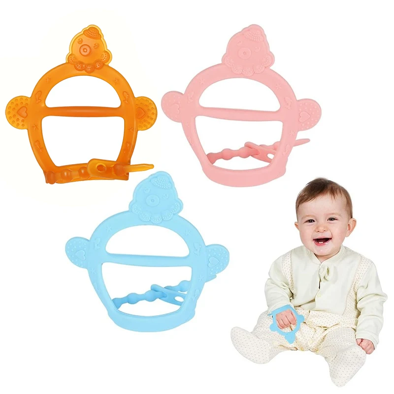 

Silicone Baby Wrist Teether Anti-Dropping Teething Toy for 3+ Months Infants Octopus Shape Babies Chew Toys Safe Molar Teether