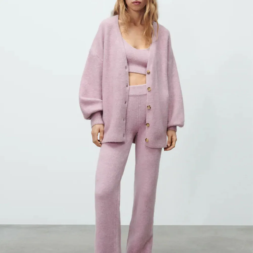 

2022 Women New Fashion knitting Cardigan coat Sweater Vintage Long Sleeve loose Female Outerwear Chic Tops