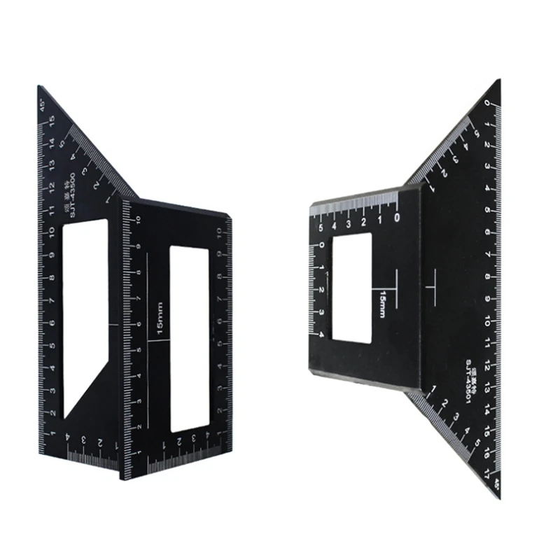 

Set Of 2 Saddle Layout Square Gauge, 45/45 Degree 90/45 Degree Square Layout Miter Angle Measuring T Ruler