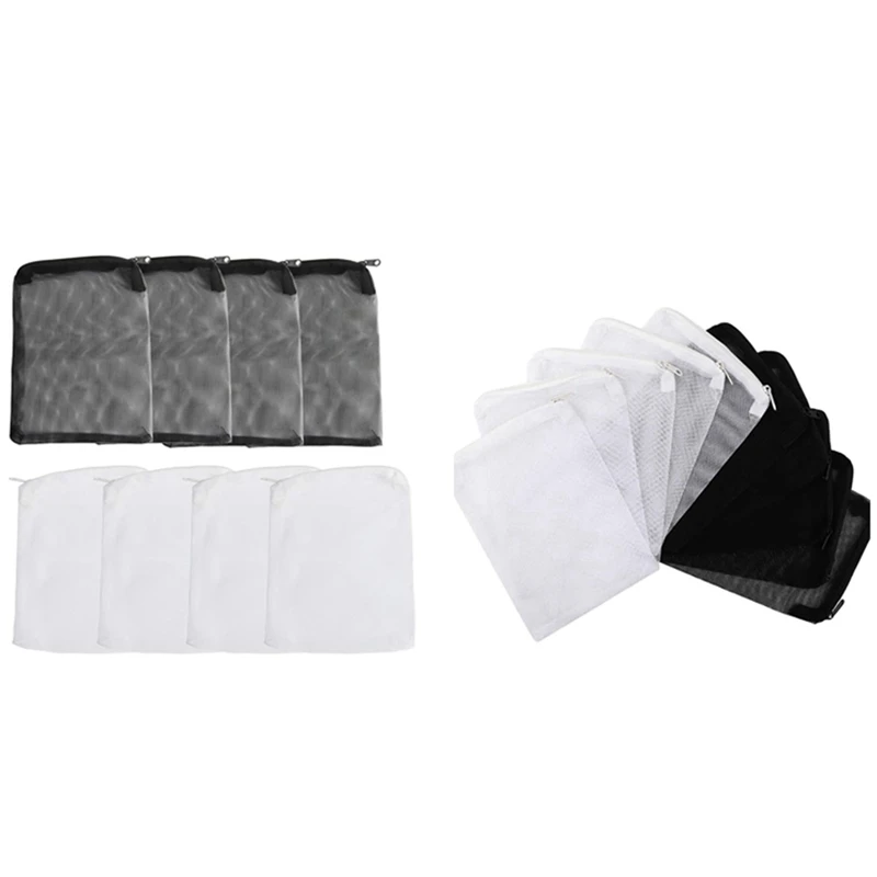 

64 шт., мешочек для фильтров для аквариума, мешочек для фильтров, многоразовый сетчатый мешок для гранулированного углерода, Bioball, белый и чер...