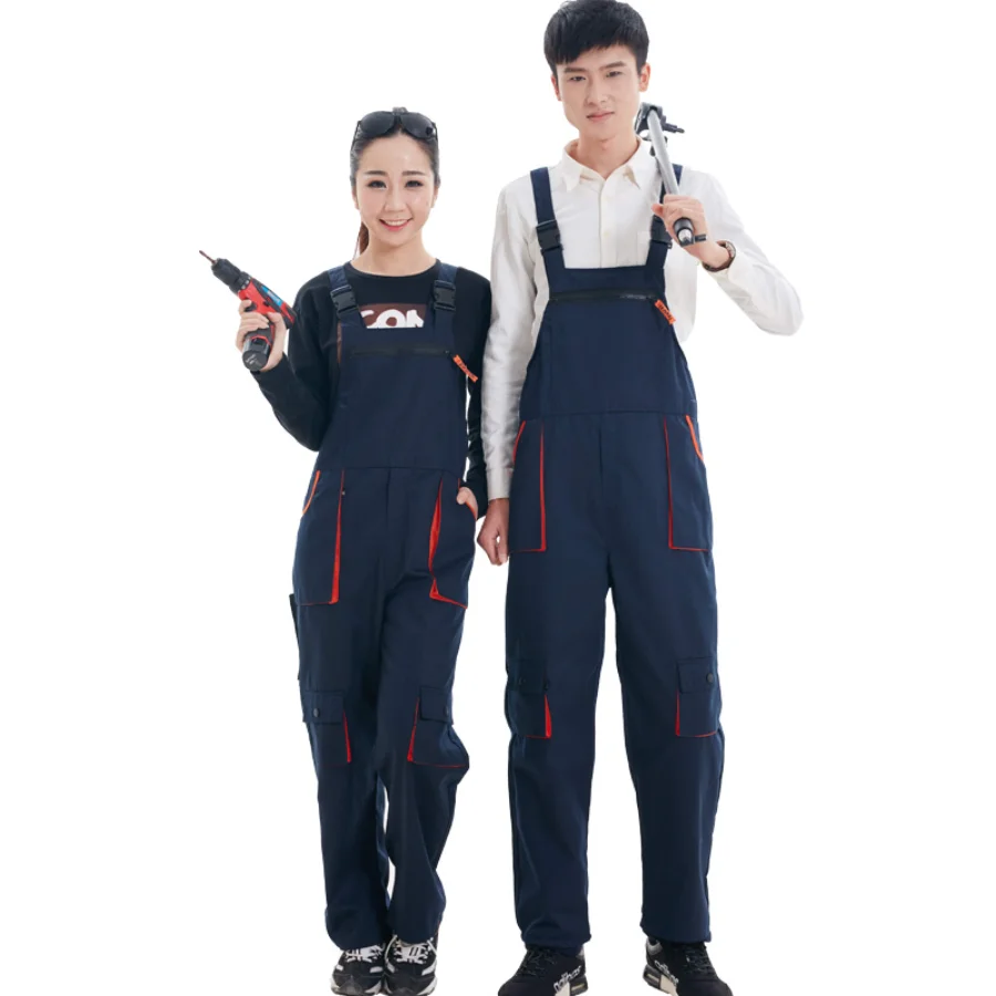 

Bib Overalls For Men Women Casual Work Clothing Sleeveless Suspender Pants Protective Coveralls Strap Jumpsuit Mechanic Uniforms