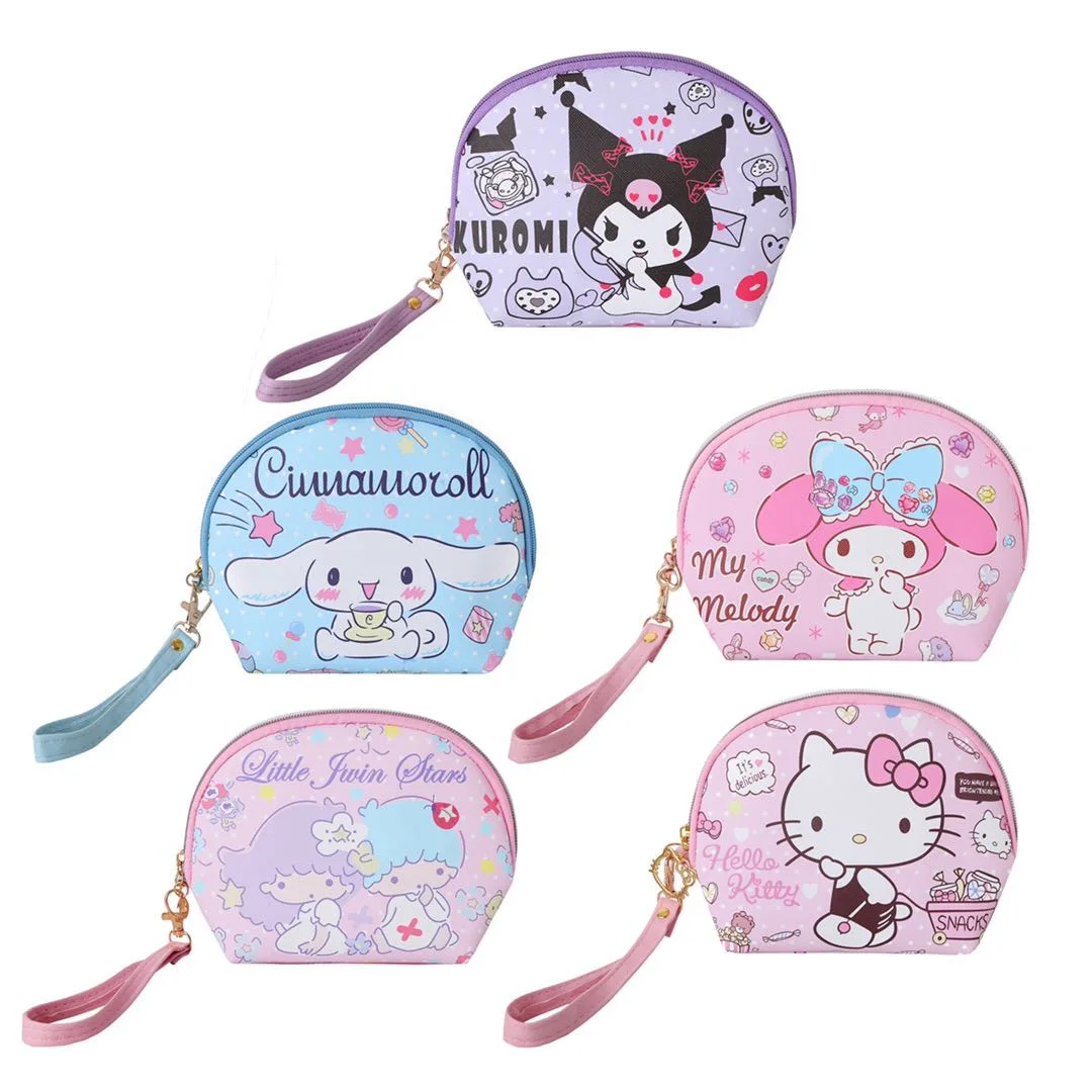 

Kawaii Sanrios сумка Kuromi Cinnamoroll My Melody KT кошка девочка косметичка органайзер для ключей монета Фотосумка Портативная сумка для хранения